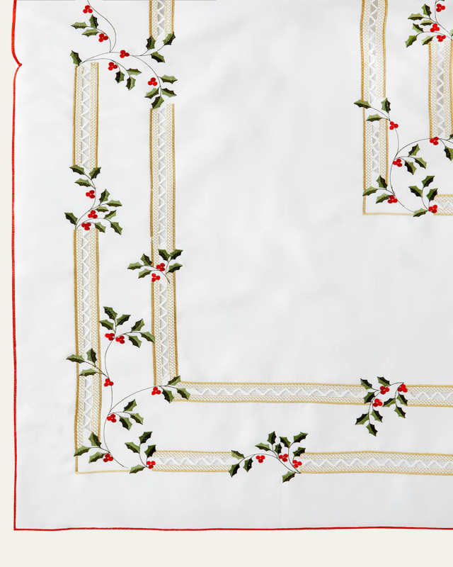 Holly Berry 13-Piece Tablecloth & Napkins Set, 28" x 49"